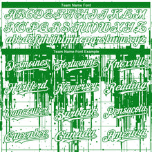 Load image into Gallery viewer, Custom White Grass Green 3D Pattern Design Dripping Splatter Paint Authentic Baseball Jersey