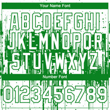 Load image into Gallery viewer, Custom White Grass Green 3D Pattern Design Dripping Splatter Paint Authentic Baseball Jersey