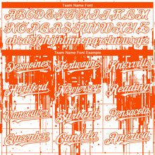 Загрузить изображение в средство просмотра галереи, Custom White Orange 3D Pattern Design Dripping Splatter Paint Authentic Baseball Jersey