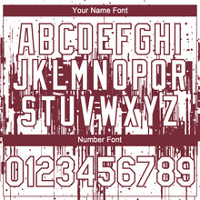 Load image into Gallery viewer, Custom White Burgundy 3D Pattern Design Dripping Splatter Paint Authentic Baseball Jersey