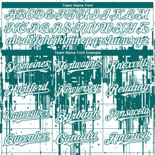 Load image into Gallery viewer, Custom White Teal 3D Pattern Design Dripping Splatter Paint Authentic Baseball Jersey