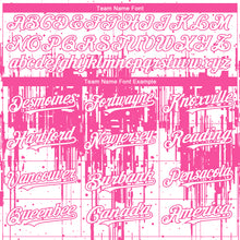 Load image into Gallery viewer, Custom White Pink 3D Pattern Design Dripping Splatter Paint Authentic Baseball Jersey