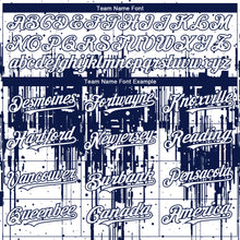 Load image into Gallery viewer, Custom White Navy 3D Pattern Design Dripping Splatter Paint Authentic Baseball Jersey