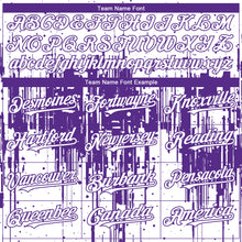 Load image into Gallery viewer, Custom White Purple 3D Pattern Design Dripping Splatter Paint Authentic Baseball Jersey