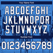 Load image into Gallery viewer, Custom Powder Blue White-Navy 3D Pattern Design Dripping Splatter Paint Authentic Baseball Jersey