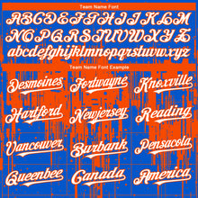 Charger l'image dans la galerie, Custom Thunder Blue White-Orange 3D Pattern Design Dripping Splatter Paint Authentic Baseball Jersey