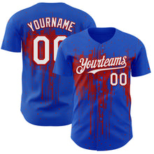 Charger l'image dans la galerie, Custom Thunder Blue White-Red 3D Pattern Design Dripping Splatter Paint Authentic Baseball Jersey