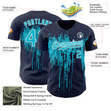 Charger l'image dans la galerie, Custom Navy Lakes Blue-White 3D Pattern Design Dripping Splatter Paint Authentic Baseball Jersey