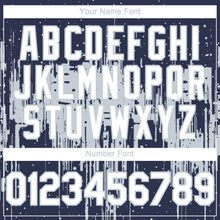 Load image into Gallery viewer, Custom Navy White-Silver 3D Pattern Design Dripping Splatter Paint Authentic Baseball Jersey