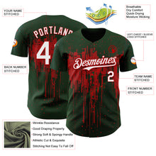 Load image into Gallery viewer, Custom Green White-Red 3D Pattern Design Dripping Splatter Paint Authentic Baseball Jersey