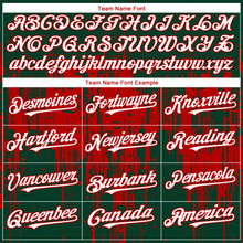 Load image into Gallery viewer, Custom Green White-Red 3D Pattern Design Dripping Splatter Paint Authentic Baseball Jersey