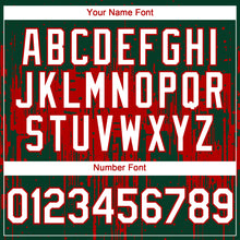 Load image into Gallery viewer, Custom Green White-Red 3D Pattern Design Dripping Splatter Paint Authentic Baseball Jersey