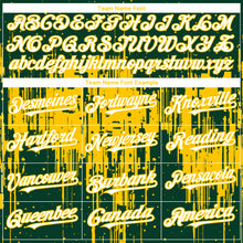 Load image into Gallery viewer, Custom Green White-Yellow 3D Pattern Design Dripping Splatter Paint Authentic Baseball Jersey