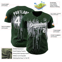 Load image into Gallery viewer, Custom Green White-Gray 3D Pattern Design Dripping Splatter Paint Authentic Baseball Jersey