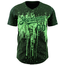 Load image into Gallery viewer, Custom Green Pea Green 3D Pattern Design Dripping Splatter Paint Authentic Baseball Jersey