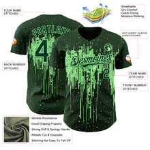 Load image into Gallery viewer, Custom Green Pea Green 3D Pattern Design Dripping Splatter Paint Authentic Baseball Jersey