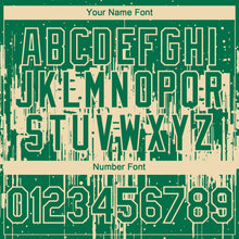 Load image into Gallery viewer, Custom Kelly Green Cream 3D Pattern Design Dripping Splatter Paint Authentic Baseball Jersey