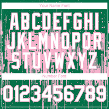 Загрузить изображение в средство просмотра галереи, Custom Kelly Green White-Light Pink 3D Pattern Design Dripping Splatter Paint Authentic Baseball Jersey