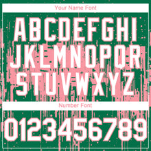 Load image into Gallery viewer, Custom Kelly Green White-Medium Pink 3D Pattern Design Dripping Splatter Paint Authentic Baseball Jersey