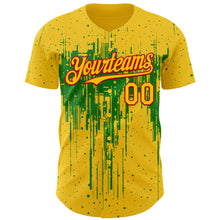 Charger l'image dans la galerie, Custom Yellow Red-Grass Green 3D Pattern Design Dripping Splatter Paint Authentic Baseball Jersey