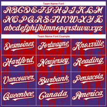 Charger l'image dans la galerie, Custom Purple White-Red 3D Pattern Design Dripping Splatter Paint Authentic Baseball Jersey