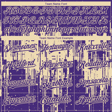 Load image into Gallery viewer, Custom Purple Cream 3D Pattern Design Dripping Splatter Paint Authentic Baseball Jersey