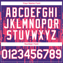 Load image into Gallery viewer, Custom Purple White-Neon Pink 3D Pattern Design Dripping Splatter Paint Authentic Baseball Jersey