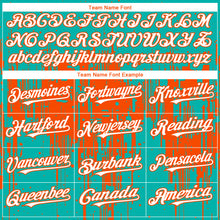Load image into Gallery viewer, Custom Aqua White-Orange 3D Pattern Design Dripping Splatter Paint Authentic Baseball Jersey