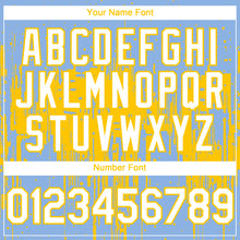 Загрузить изображение в средство просмотра галереи, Custom Light Blue White-Yellow 3D Pattern Design Dripping Splatter Paint Authentic Baseball Jersey