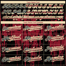 Load image into Gallery viewer, Custom Black Vintage USA Flag Cream-Crimson 3D Pattern Design Dripping Splatter Paint Authentic Baseball Jersey