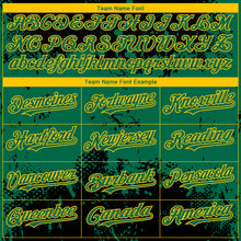 Charger l'image dans la galerie, Custom Black Kelly Green-Yellow 3D Pattern Design Abstract Splatter Grunge Paint Authentic Baseball Jersey