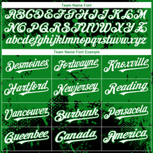 Load image into Gallery viewer, Custom Black White-Grass Green 3D Pattern Design Abstract Splatter Grunge Paint Authentic Baseball Jersey