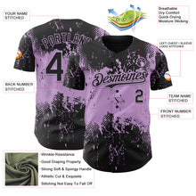 Load image into Gallery viewer, Custom Black Light Purple 3D Pattern Design Abstract Splatter Grunge Paint Authentic Baseball Jersey