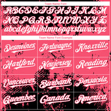 Charger l'image dans la galerie, Custom Black White-Neon Pink 3D Pattern Design Abstract Splatter Grunge Paint Authentic Baseball Jersey