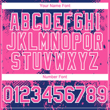 Load image into Gallery viewer, Custom Royal Pink-White 3D Pattern Design Abstract Splatter Grunge Paint Authentic Baseball Jersey