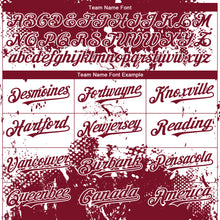 Charger l'image dans la galerie, Custom Crimson White 3D Pattern Design Abstract Splatter Grunge Paint Authentic Baseball Jersey