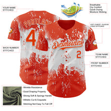 Charger l'image dans la galerie, Custom Orange White 3D Pattern Design Abstract Splatter Grunge Paint Authentic Baseball Jersey