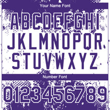 Laden Sie das Bild in den Galerie-Viewer, Custom Purple White 3D Pattern Design Abstract Splatter Grunge Paint Authentic Baseball Jersey