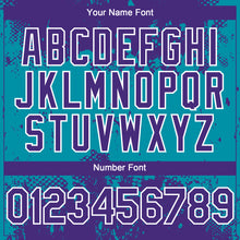 Laden Sie das Bild in den Galerie-Viewer, Custom Purple Teal-White 3D Pattern Design Abstract Splatter Grunge Paint Authentic Baseball Jersey