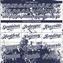 Charger l'image dans la galerie, Custom Navy White 3D Pattern Design Abstract Splatter Grunge Paint Authentic Baseball Jersey