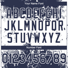 Charger l'image dans la galerie, Custom Navy White 3D Pattern Design Abstract Splatter Grunge Paint Authentic Baseball Jersey