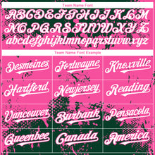 Load image into Gallery viewer, Custom Green White-Pink 3D Pattern Design Abstract Splatter Grunge Paint Authentic Baseball Jersey