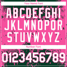 Load image into Gallery viewer, Custom Green White-Pink 3D Pattern Design Abstract Splatter Grunge Paint Authentic Baseball Jersey