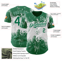 Загрузить изображение в средство просмотра галереи, Custom Kelly Green White 3D Pattern Design Abstract Splatter Grunge Paint Authentic Baseball Jersey