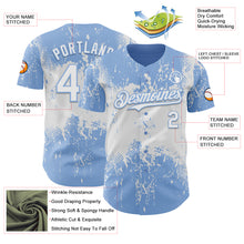 Charger l'image dans la galerie, Custom Light Blue White 3D Pattern Design Abstract Splatter Grunge Paint Authentic Baseball Jersey