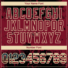 Загрузить изображение в средство просмотра галереи, Custom Black Vintage USA Flag Crimson-Cream 3D Pattern Design Abstract Splatter Grunge Paint Authentic Baseball Jersey