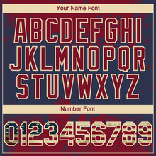 Charger l'image dans la galerie, Custom Crimson Vintage USA Flag Navy-Cream 3D Pattern Design Abstract Splatter Grunge Paint Authentic Baseball Jersey