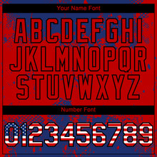Load image into Gallery viewer, Custom Royal USA Flag Red-Black 3D Pattern Design Abstract Splatter Grunge Paint Authentic Baseball Jersey