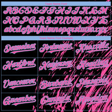 Charger l'image dans la galerie, Custom Black Pink-Light Blue 3D Pattern Design Paint Stroke Grunge Streak Authentic Baseball Jersey