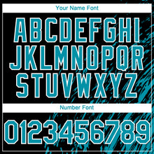 Load image into Gallery viewer, Custom Black Teal-White 3D Pattern Design Paint Stroke Grunge Streak Authentic Baseball Jersey
